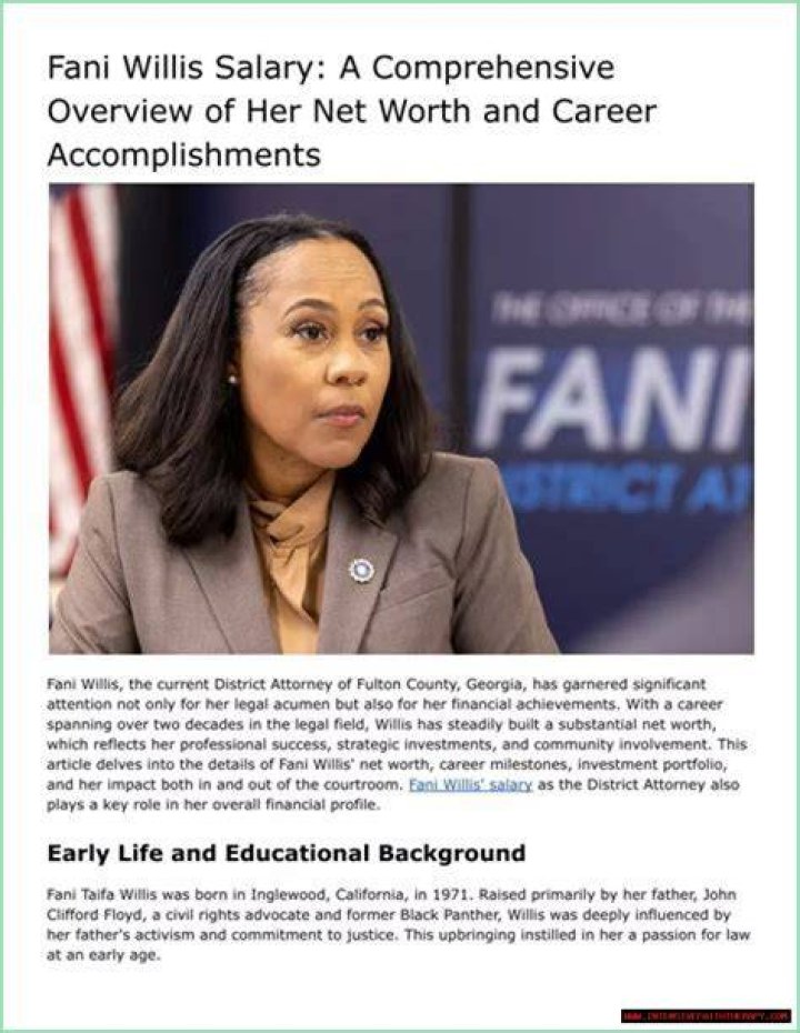 Fani Willis Salary: Understanding the Compensation of a Prominent Prosecutor