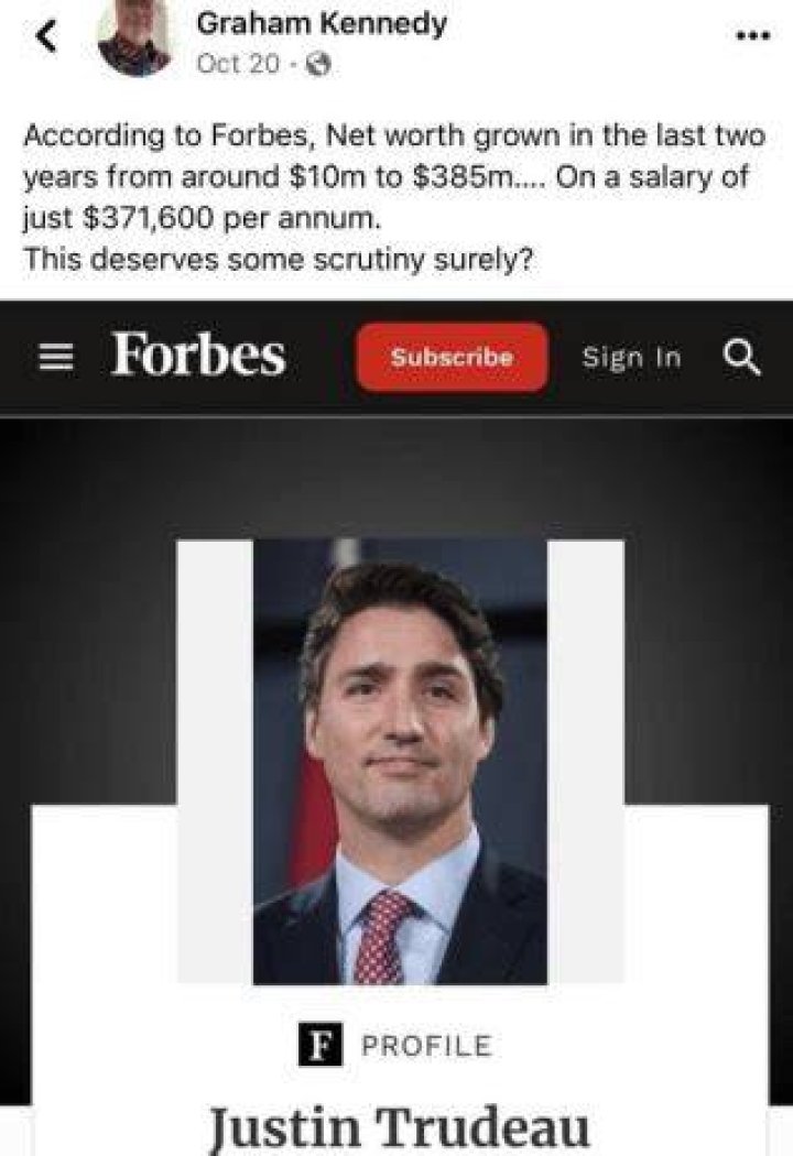 Forbes Magazine: Justin Trudeau's Net Worth in 2023