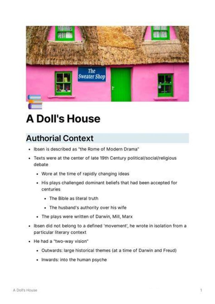 SparkNotes on A Doll's House: A Comprehensive Guide
