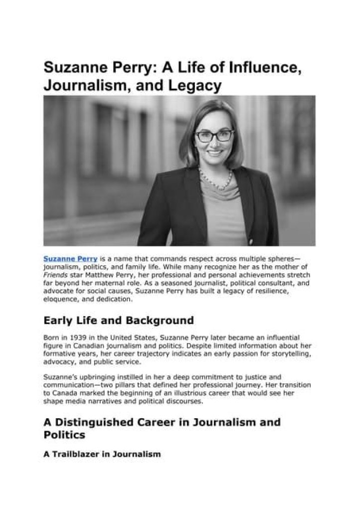 Suzanne Perry: A Celebration of Life and Legacy