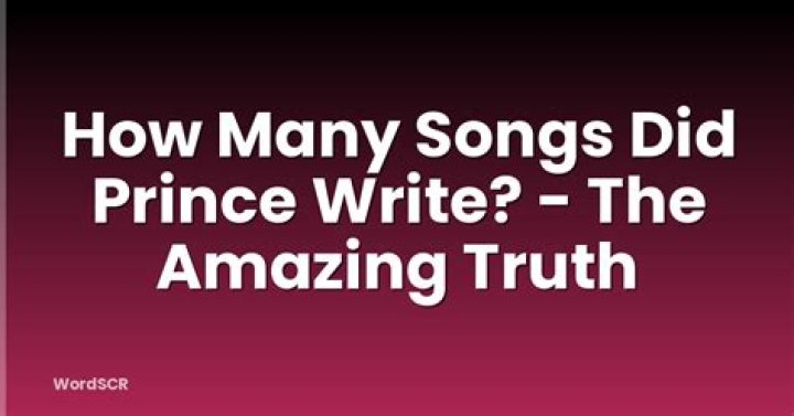 Unraveling the Musical Genius: How Many Songs Did Prince Write?